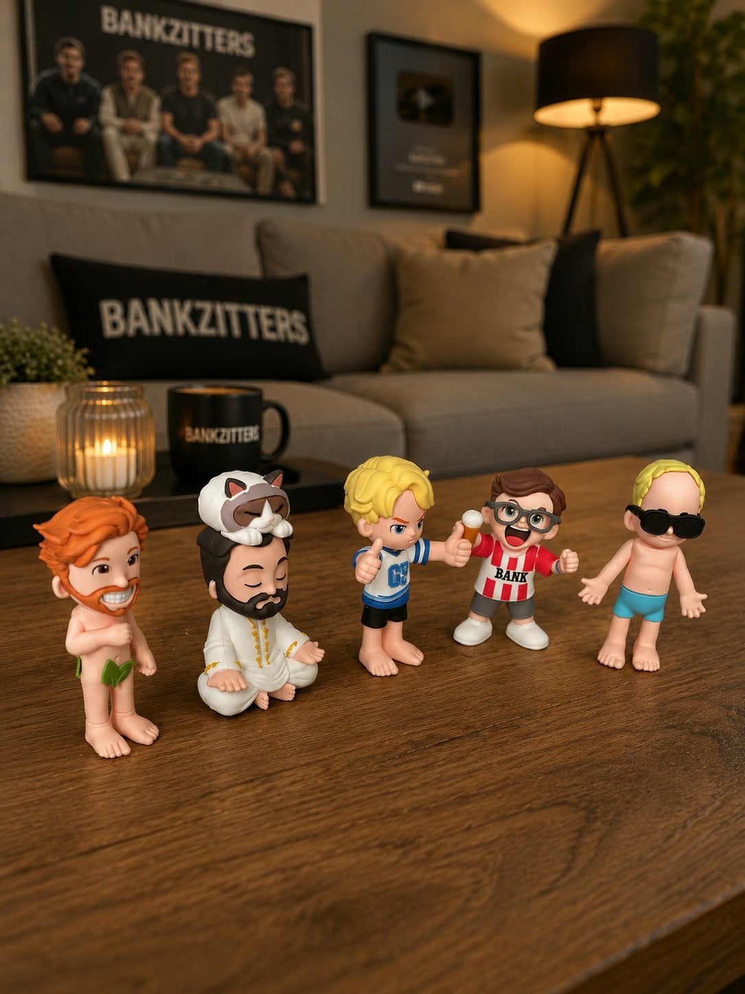 Bankzitters beeldjes set - Vijf unieke figuren, Verzamelen, Poppetjes en Figuurtjes, Ophalen of Verzenden, Nieuw