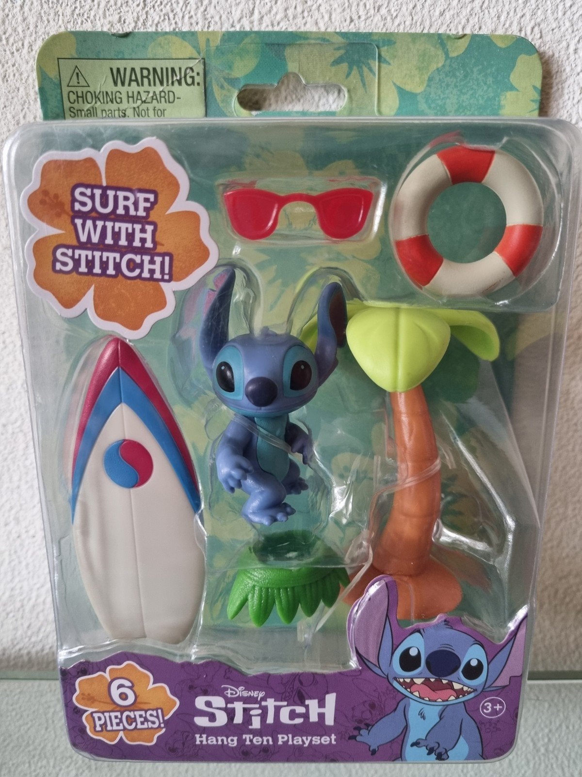 Orig,Disney, STICH PLAYSET "SURF",6-Delig,Verpakt, Nieuw!