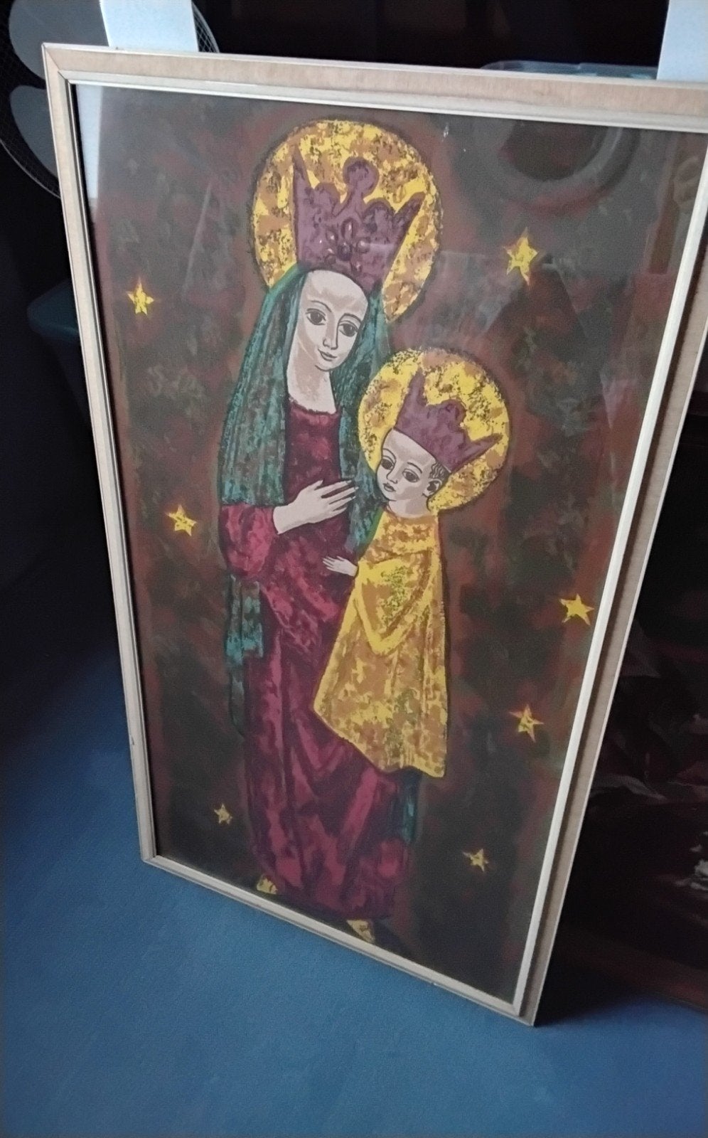 Ingelijste icoon: Maria met Kind Jezus, Antiek en Kunst, Kunst | Schilderijen | Klassiek, Ophalen