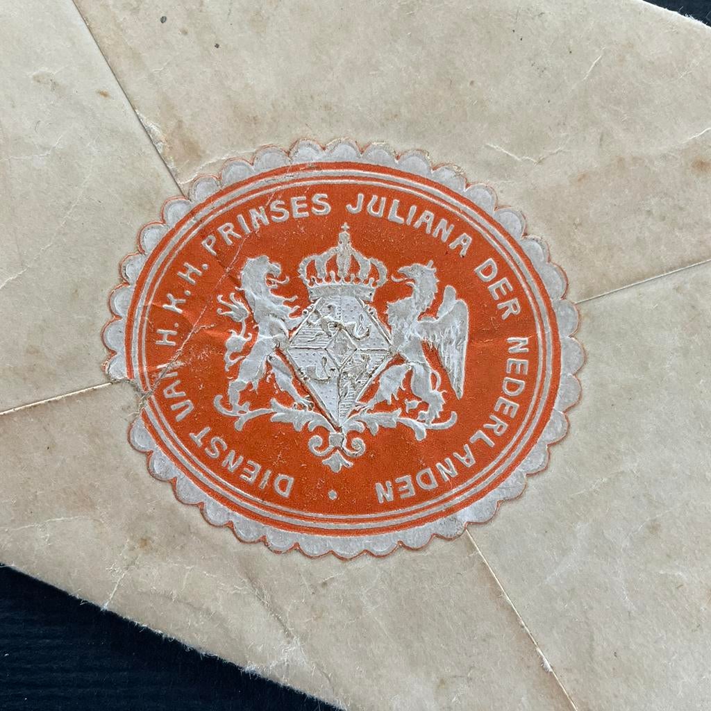 Sluitzegel Dienst van H.K.H. Prinses Juliana der Nederlanden, Verzamelen, Ophalen of Verzenden, Gebruikt, Overige typen
