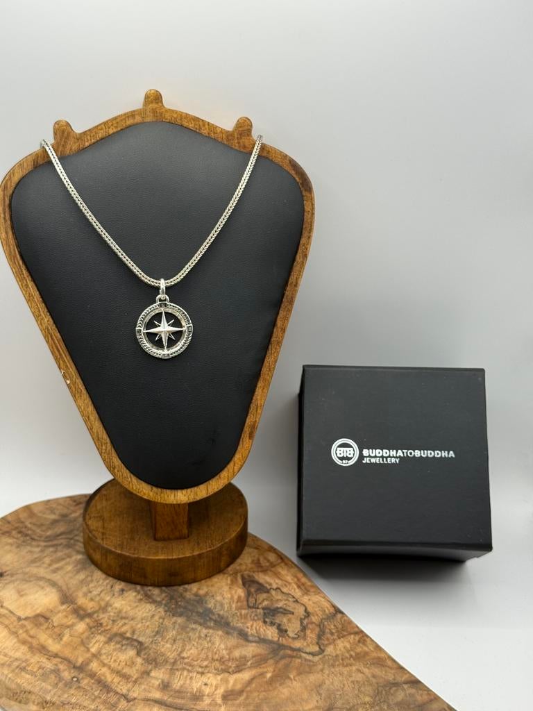 “BARBARA XS” ketting buddha to buddha 50cm met hanger “NIEUW, Ophalen of Verzenden, Zo goed als nieuw, Zilver, Met hanger