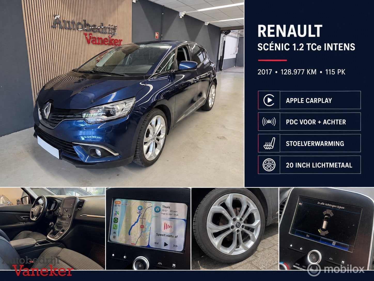 Renault Scenic 1.2 TCe Intens|Carplay|20 inch, Auto's, Renault, Voorwielaandrijving, Stof, Gebruikt, 4 cilinders