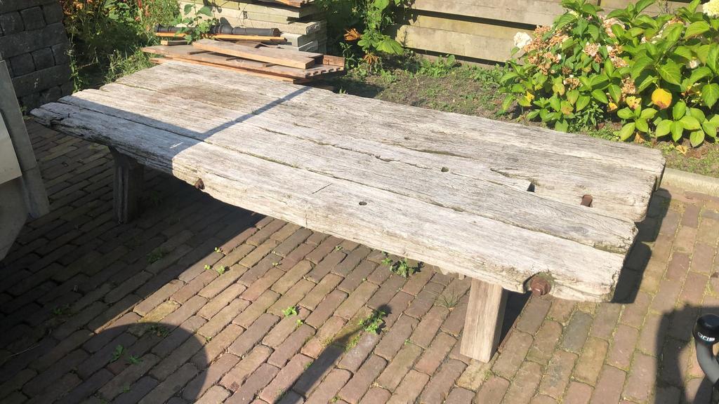 Tuintafel, Ophalen, Gebruikt, Rechthoekig, Hout