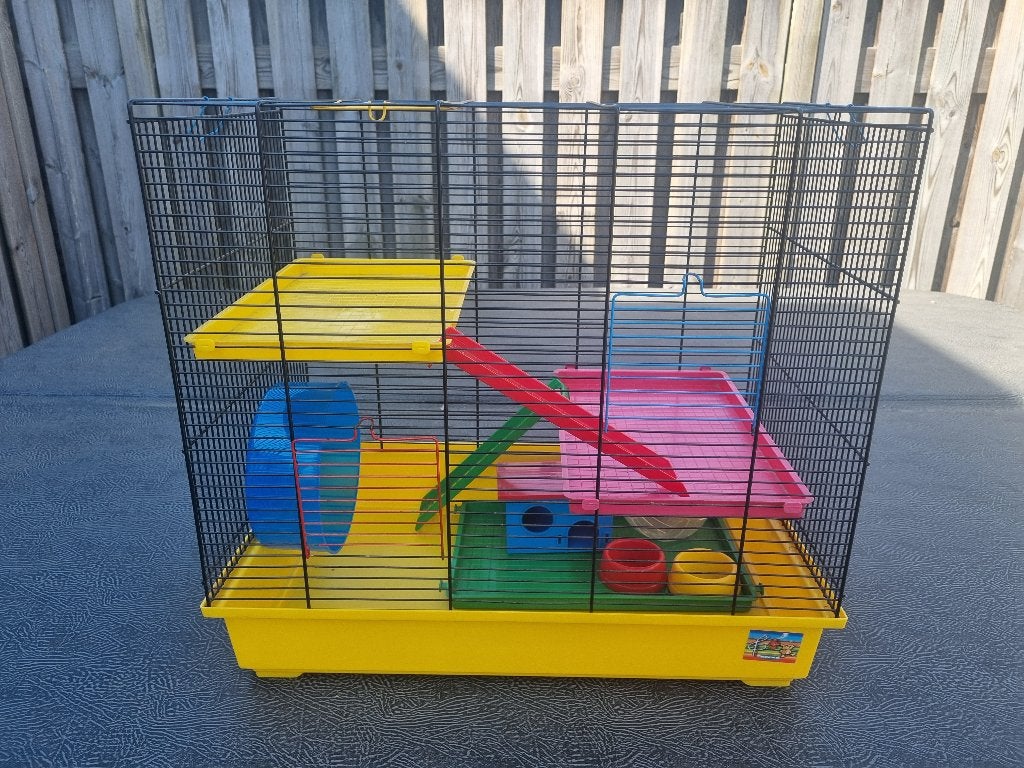 hamsterkooi met toebehoren 58x36x54cm, Ophalen, Zo goed als nieuw, Loopwiel of Rad