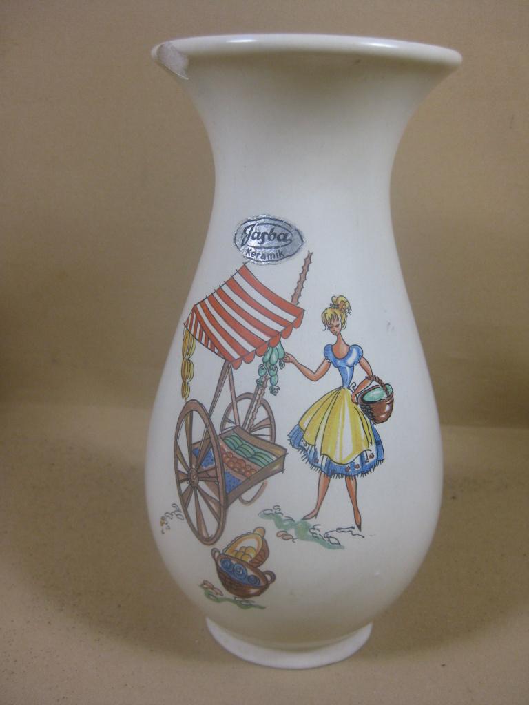 50er jaren vaas Jasba Keramik vintage, Antiek en Kunst, Ophalen of Verzenden