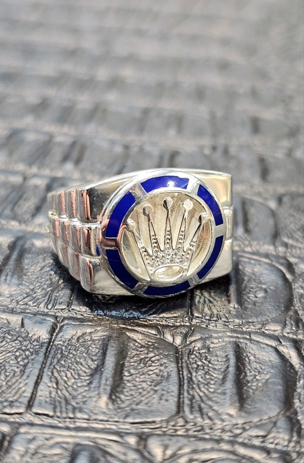 Prachtige zilver kroon ring