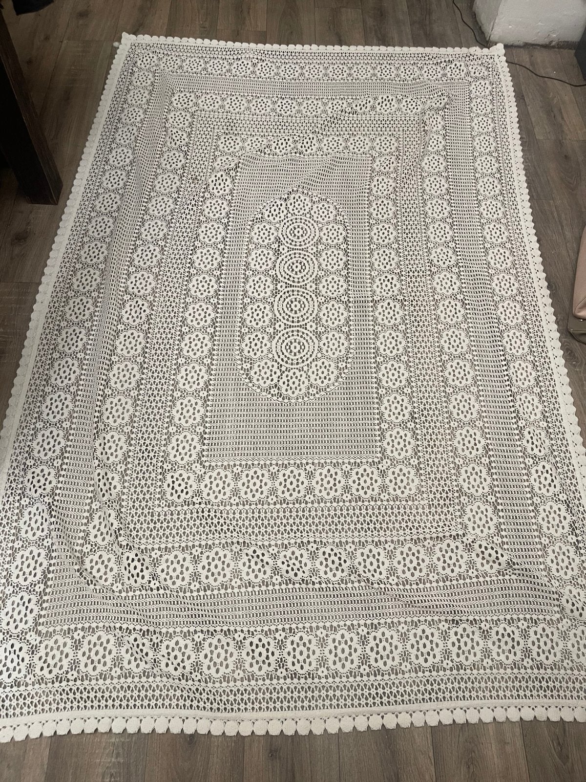 Grote Handgemaakt tafelkleed 133cm x 200cm tafellinnen tafel, Ophalen of Verzenden, Gebruikt, Rechthoek