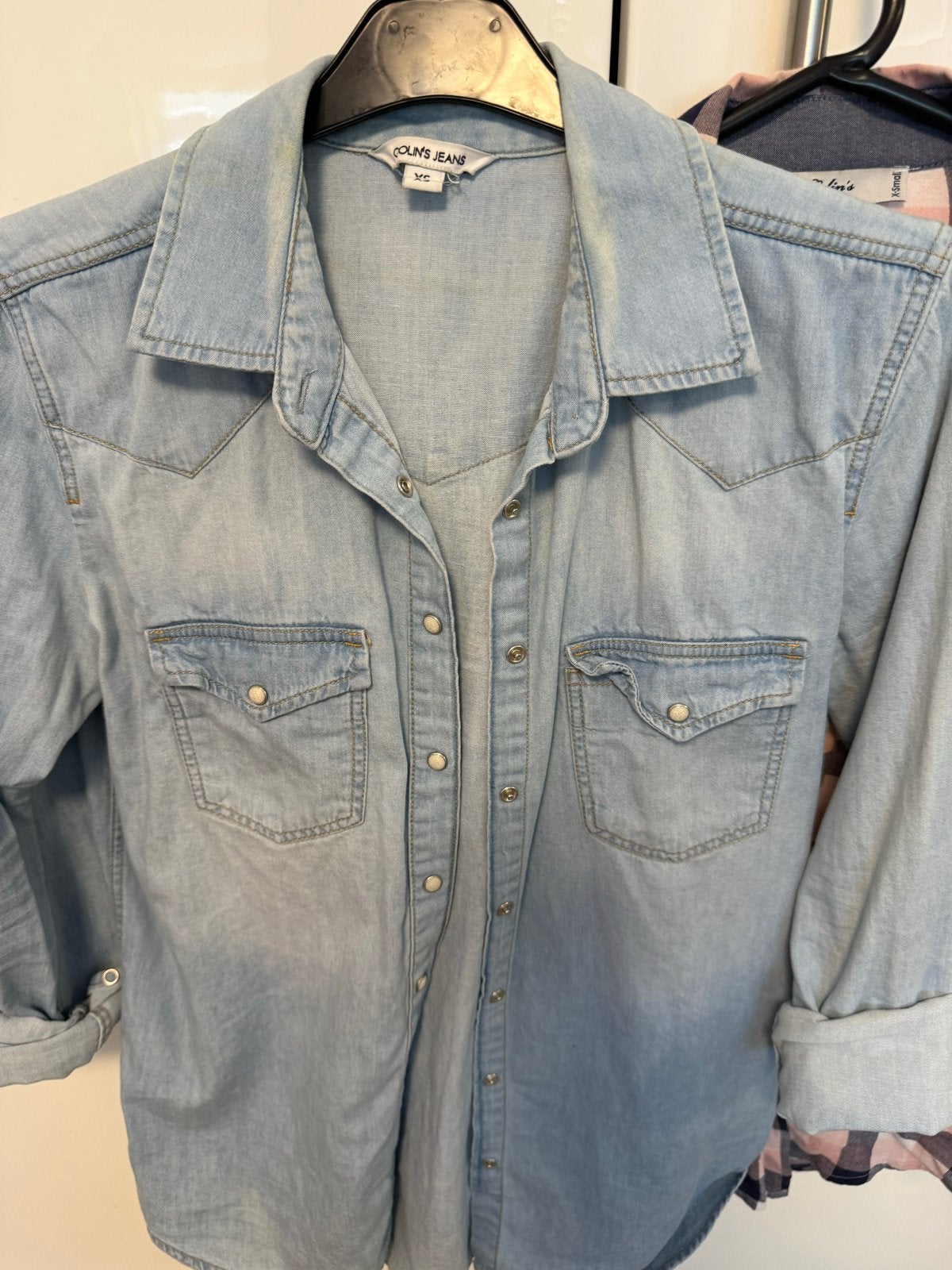 Dames spijkerblouse colins jeans maat XS, Ophalen of Verzenden, Zo goed als nieuw, Maat 34 (XS) of kleiner, Blauw