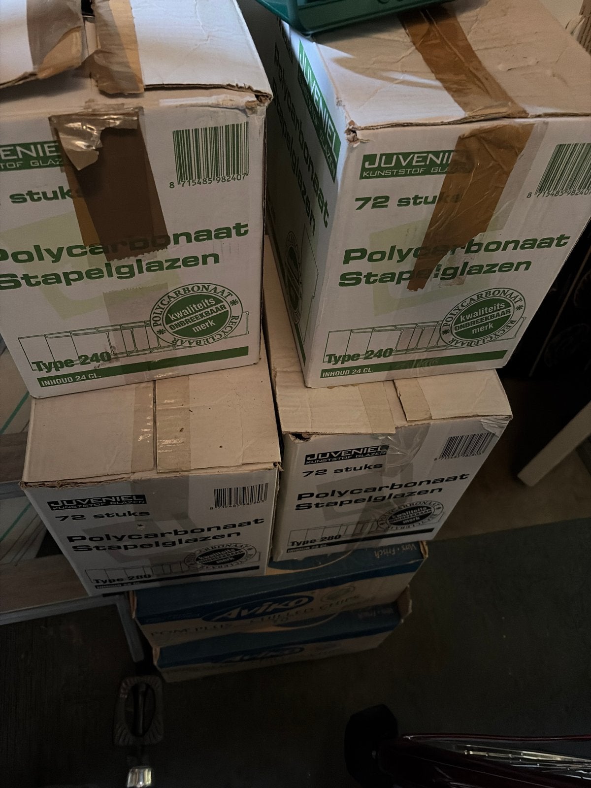 Honderden Polycarbonaat Stapelglazen - 24 cl, Ophalen, Overige typen, Kunststof, Nieuw