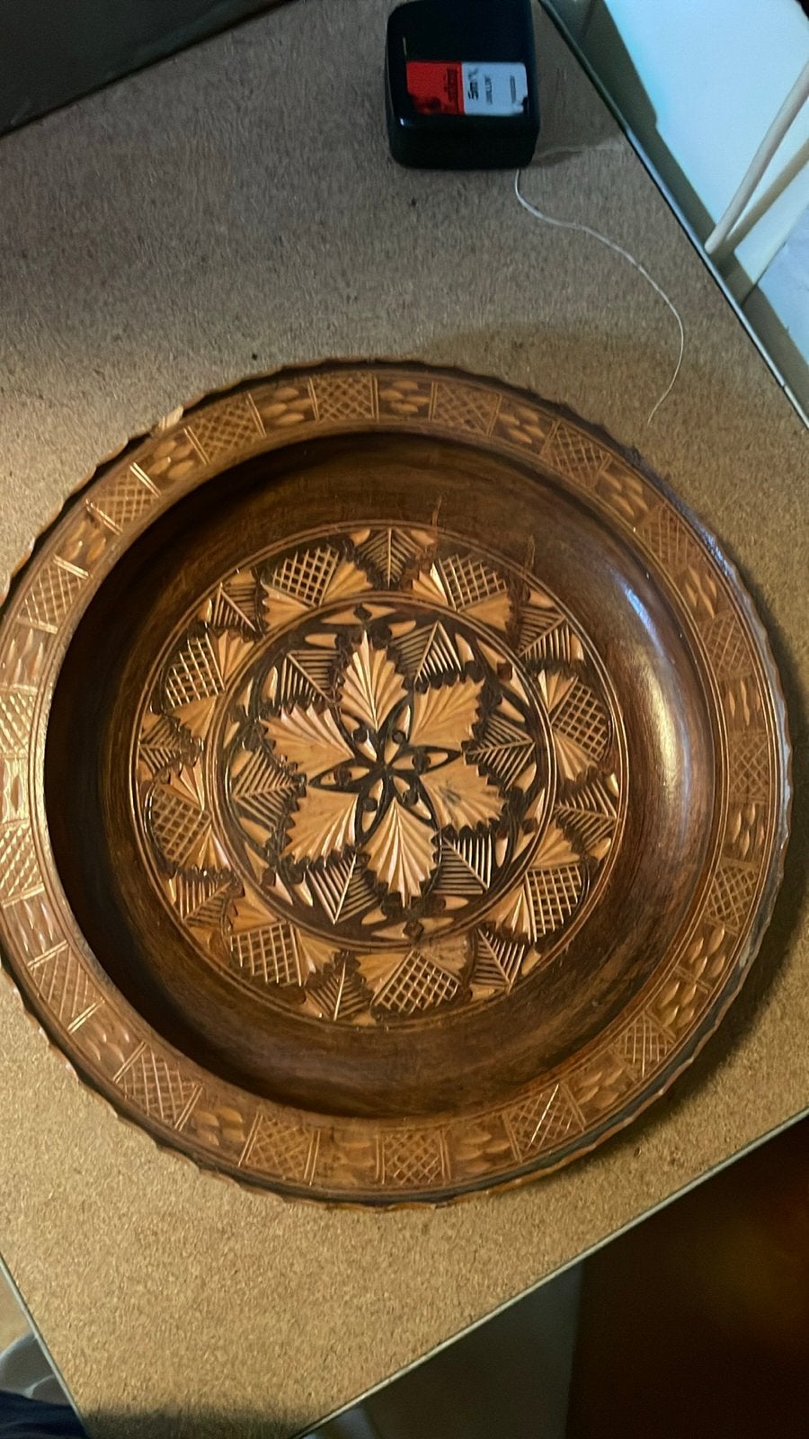 Decoratief Houten Bord met Gedetailleerd Houtsnijwerk, Ophalen of Verzenden