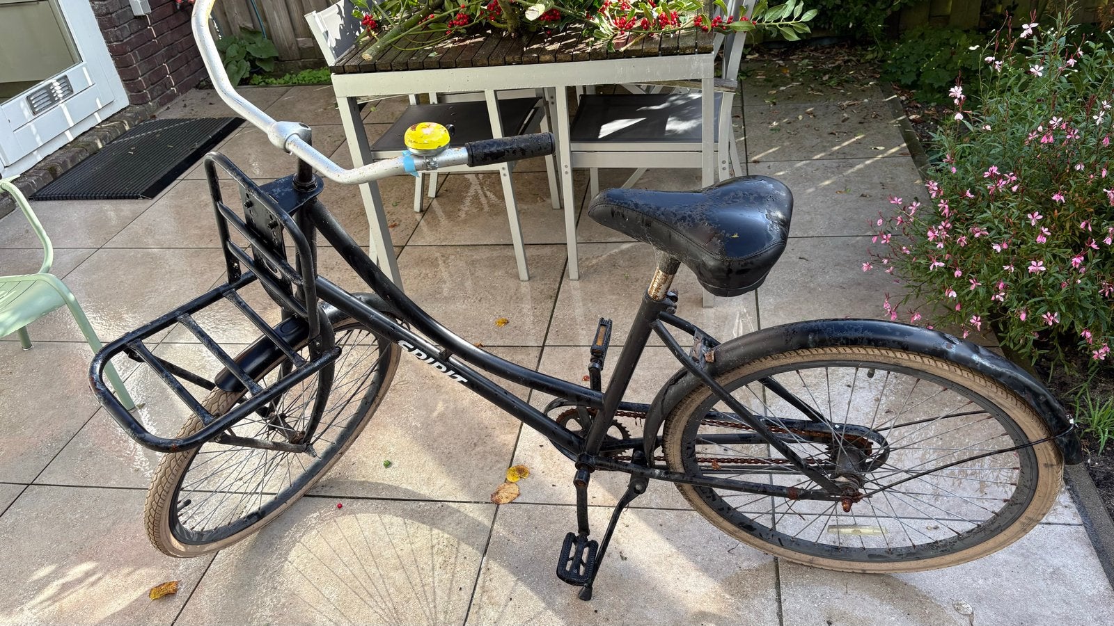Spirit transportfiets 26 inch met voordrager - Zwart, Terugtraprem, Gebruikt, 47 tot 50 cm, Ophalen