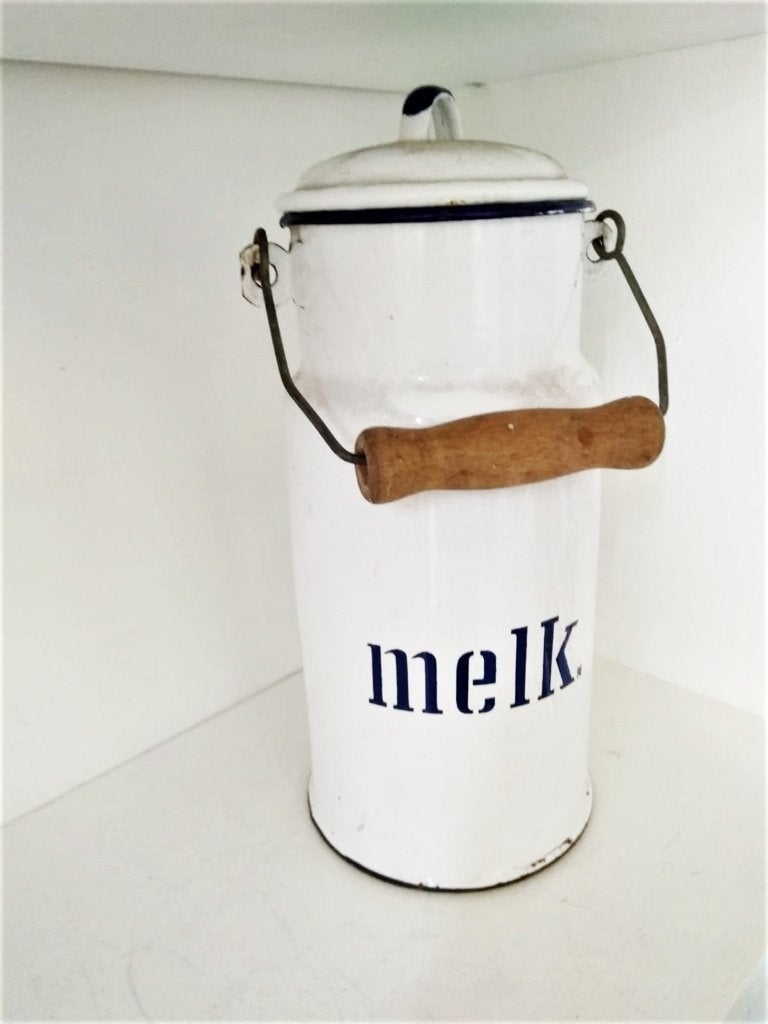 Nostalgische emaille melkbus (27 cm) –keukendecoratie, Verzenden