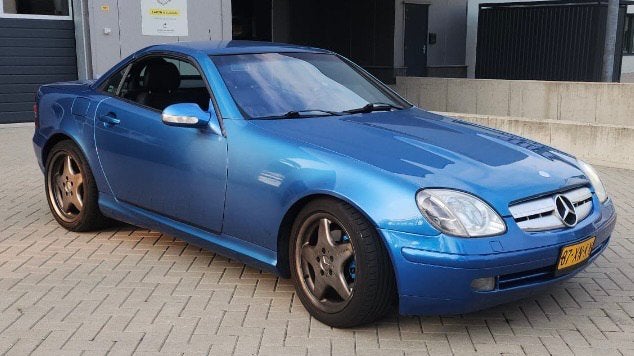 ‼️MERCEDES AMG CABRIO SLK 320 AUTOMAAT 217PK FULL OPTIONS‼️, Auto's, Automaat, Zwart, Cabriolet, Blauw