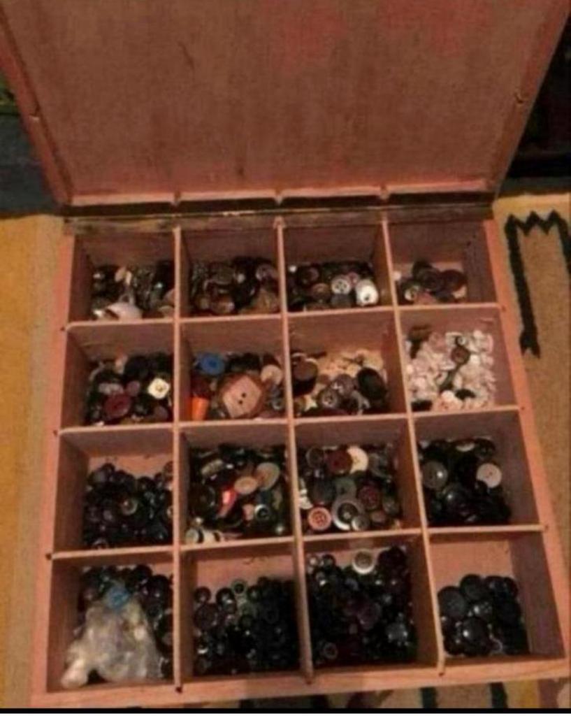 Oude Houten Kist met vakken. Kist  of De Ruijter Kist etc., Ophalen of Verzenden, Zo goed als nieuw, Knoop of Knopen