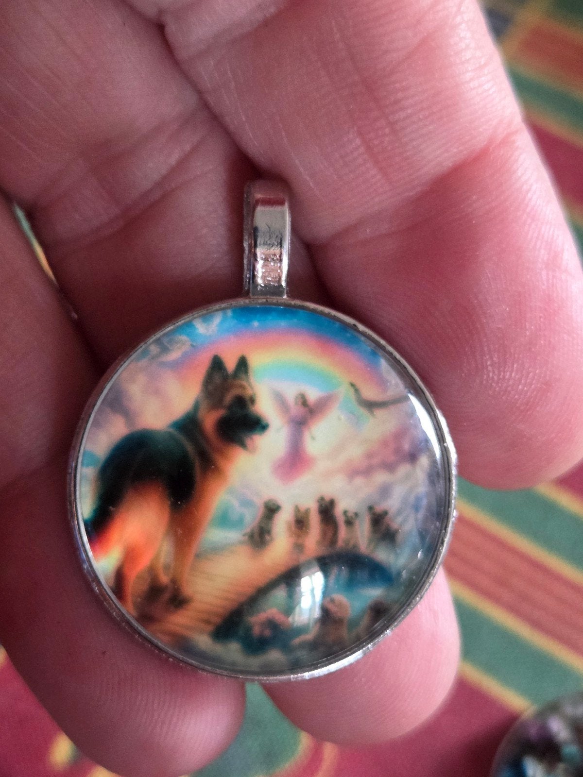 Honden hanger met regenboogbrug en herder, Ophalen of Verzenden, Nieuw