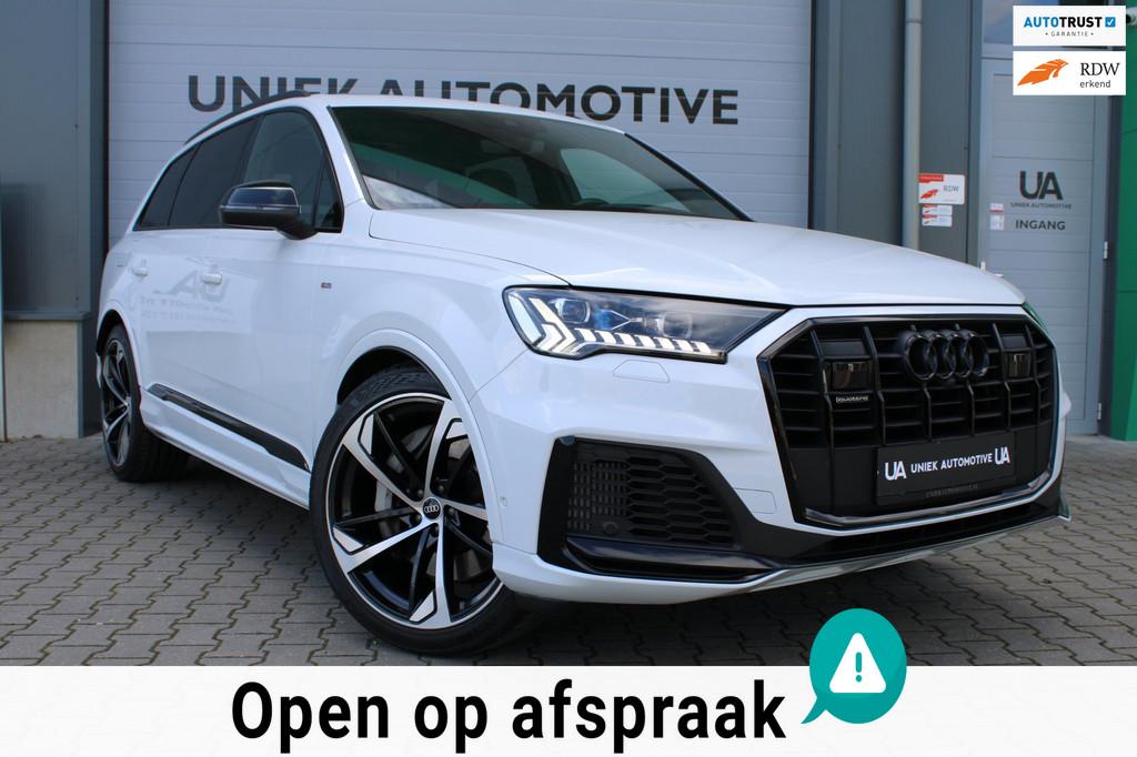 Audi Q7 55 TFSI e QUATTRO PRO LINE S | STAND | LUCHTVERING |, Auto's, Audi, Automaat, Gebruikt, Zwart, Wit