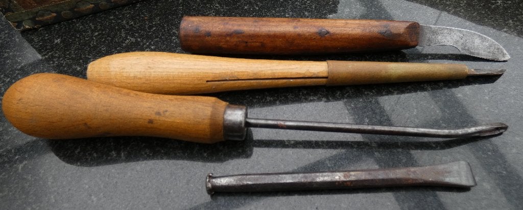 3 Friesche houtsnijwerk steekmes snijmes rozenmesje Solingen, Ophalen of Verzenden