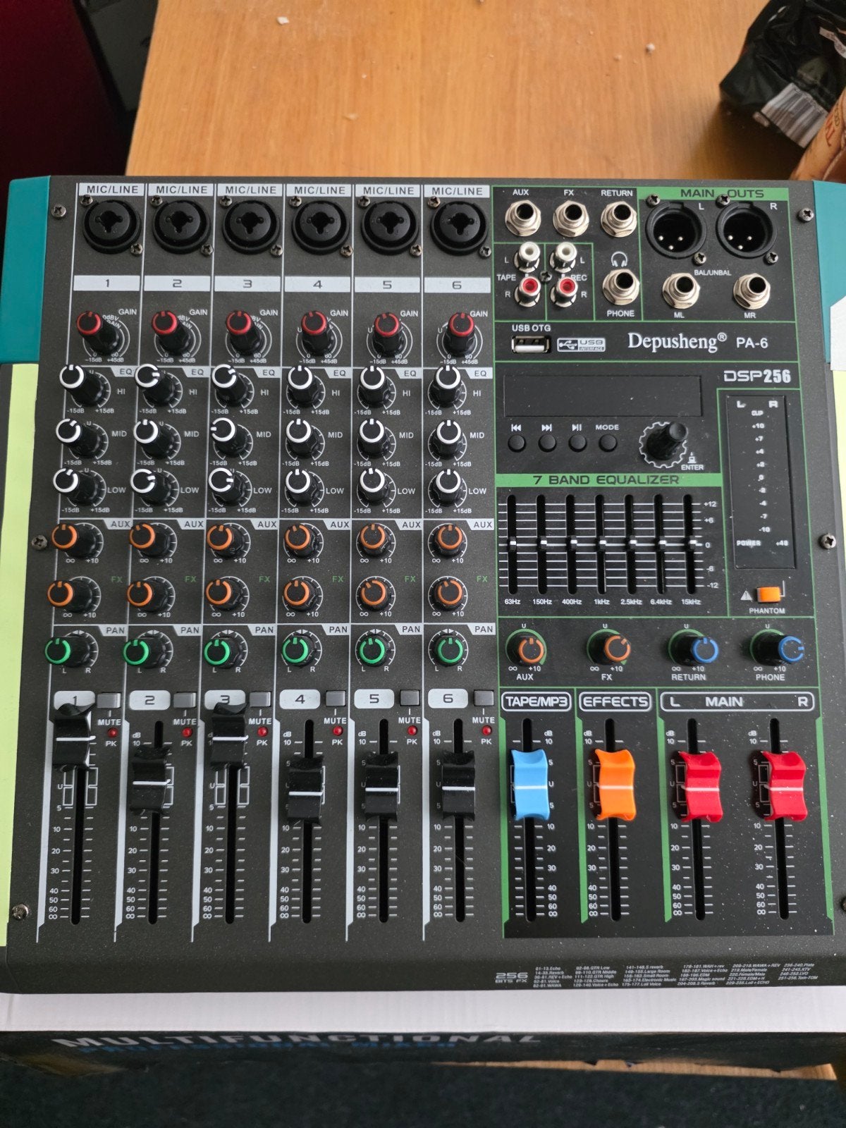 Depusheng PA-6 DSP256 Professionele Mengpaneel, Muziek en Instrumenten, Ophalen of Verzenden, Zo goed als nieuw, 5 tot 10 kanalen