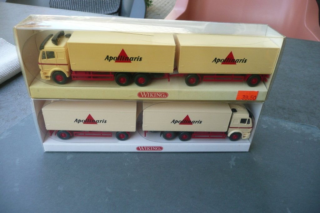 Wiking Mercedes 2 stuks Apollinaris 5610137, Ophalen of Verzenden, Zo goed als nieuw, Bus of Vrachtwagen, Wiking