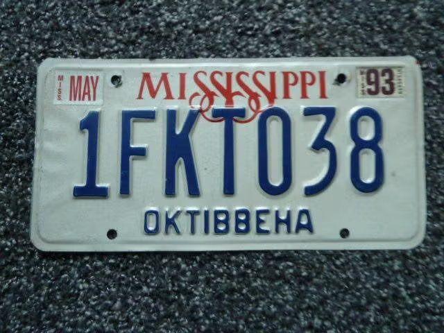 Kentekenplaat licenseplate Mississippi Oktibbeha USA, Verzenden, Gebruikt, Auto's