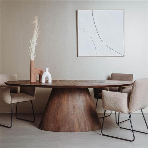 *ACTIE* Eetkamertafel Tafel Premana Ovaal Rond Mango Hout 20, 100 tot 150 cm, Ophalen of Verzenden, Nieuw, 200 cm of meer