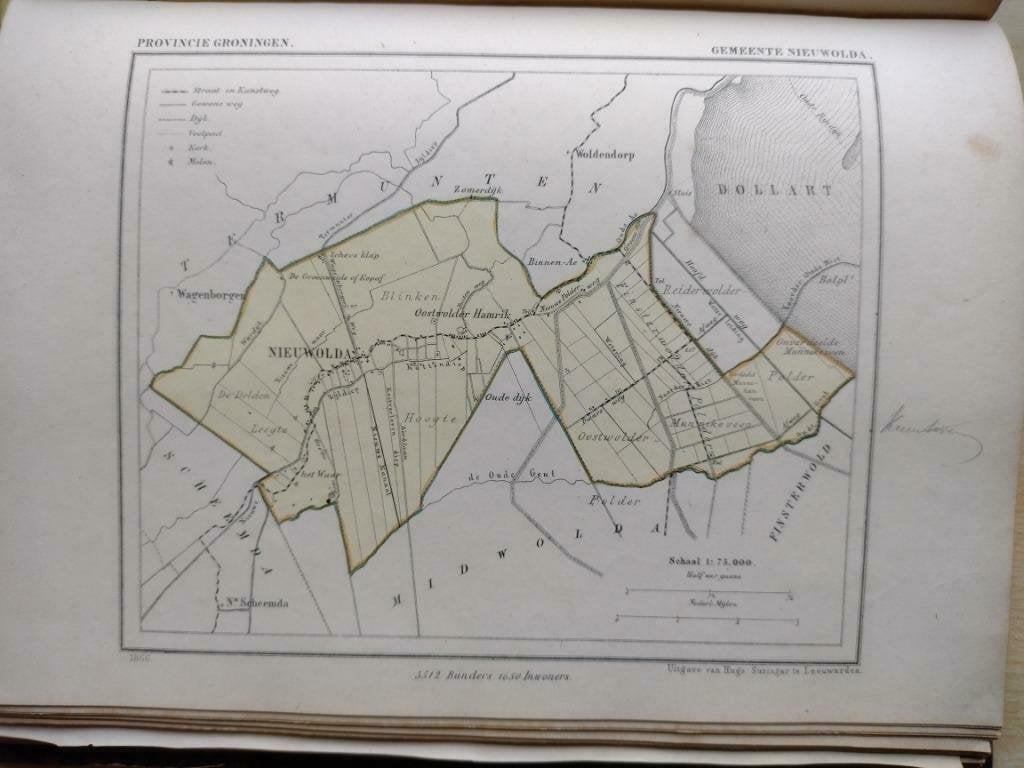 33 / Nieuwolda  / Litho 1866  Kuyper   GRO, Ophalen of Verzenden