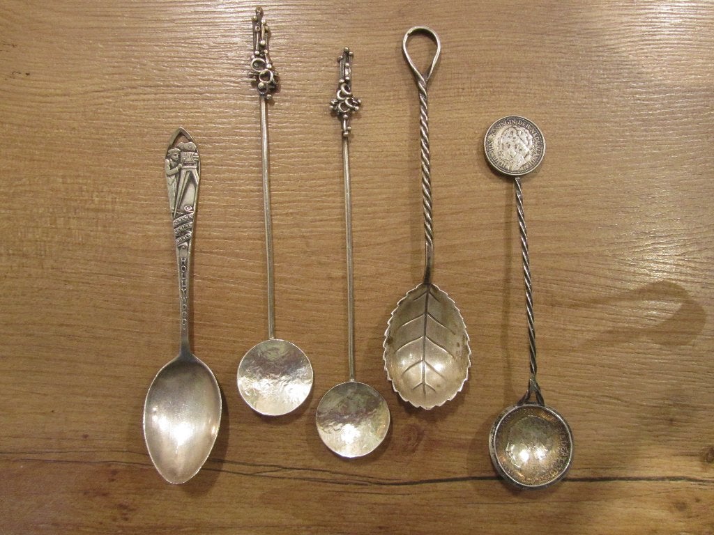 Zilver massief theelepels, Antiek en Kunst, Ophalen of Verzenden, Zilver