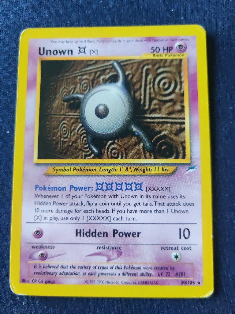 Unown X - Neo Destiny 30/105 - Excellent, Ophalen of Verzenden, Nieuw