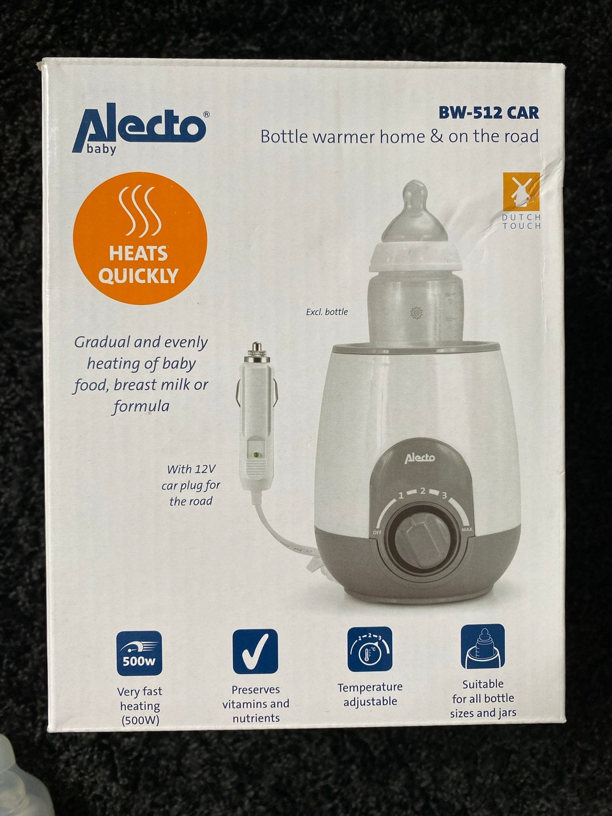 Alecto BW-512 CAR Flessenwarmer Thuis & Onderweg, Flessen- of potjesverwarmer, Alecto, Nieuw, Ophalen of Verzenden