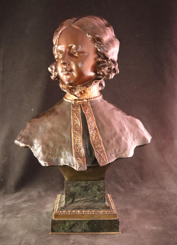 Grote antieke bronzen buste, Ophalen of Verzenden
