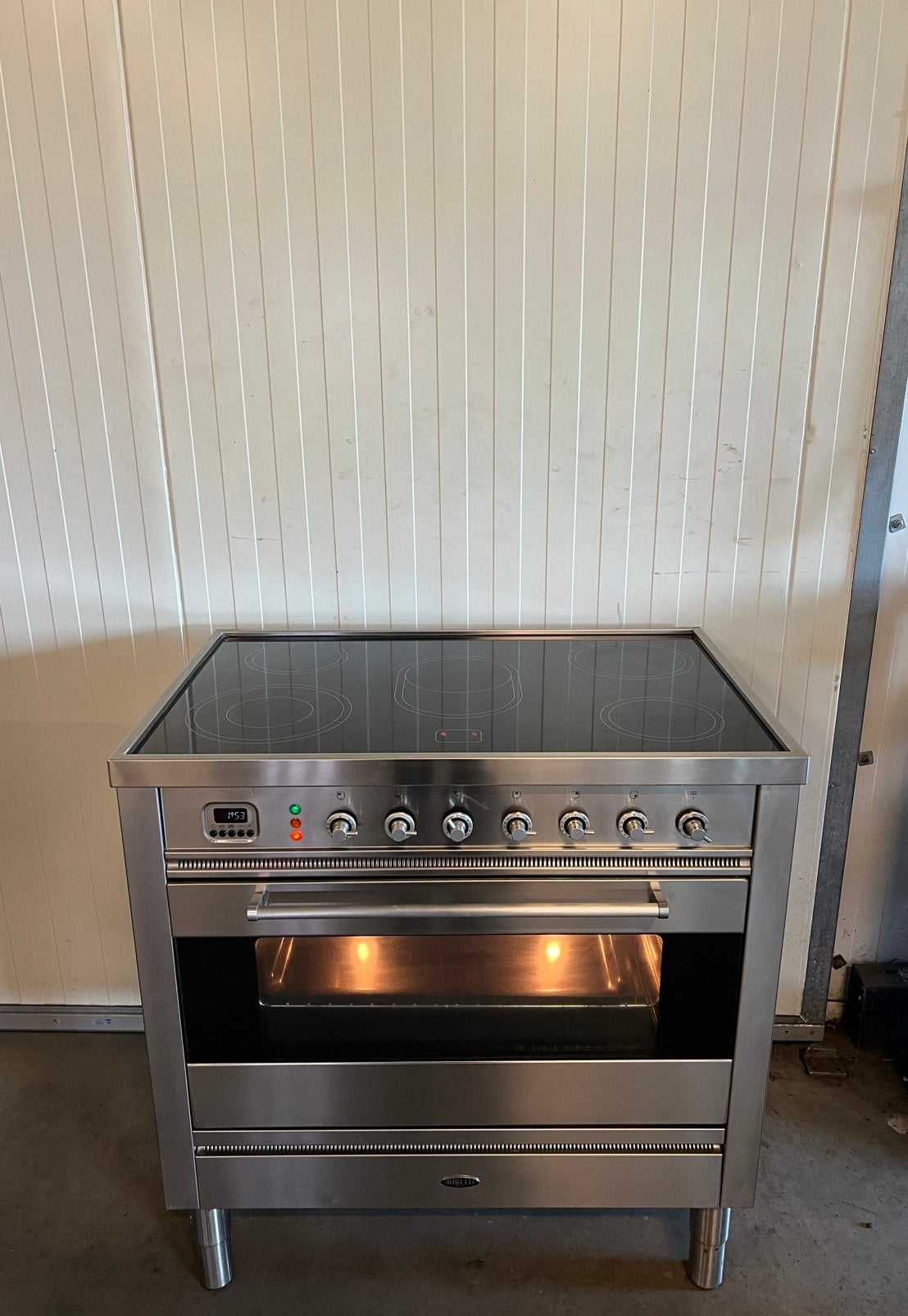 Luxe Boretti fornuis keramisch RVS - 90 cm, 60 cm of meer, Keramisch, Ophalen of Verzenden, Zo goed als nieuw