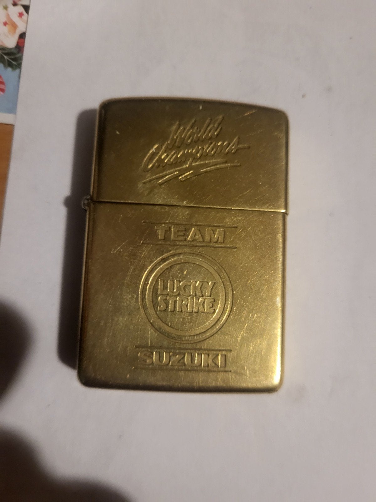 Zeldzame Zippo (Januari 1994) - Team Lucky Strike Suzuki -, Ophalen of Verzenden, Gebruikt, Aansteker