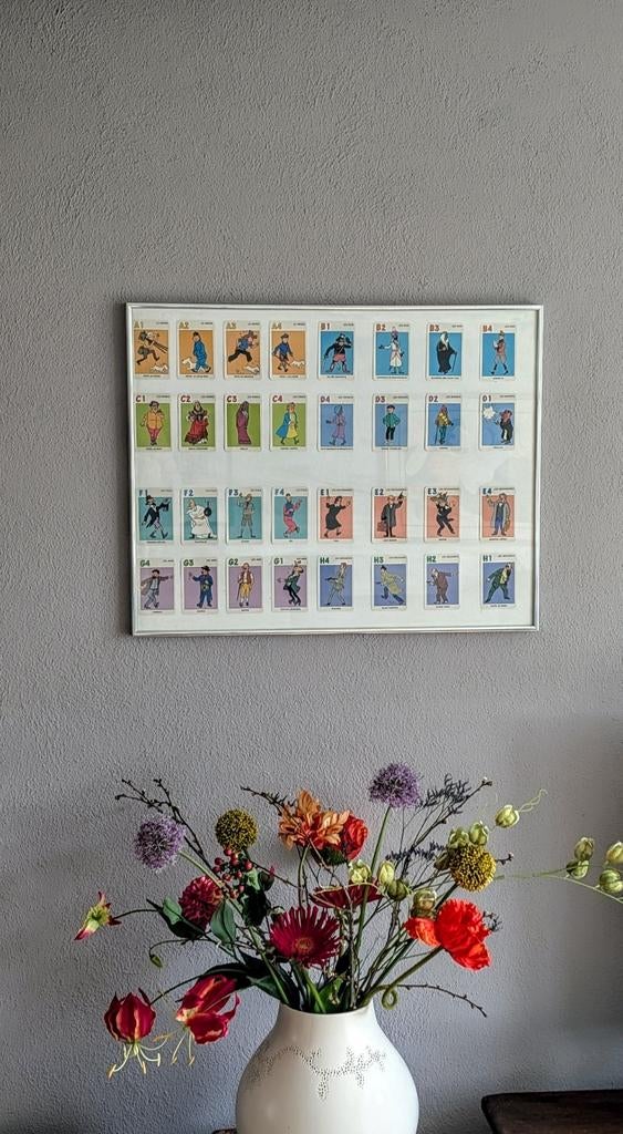 Ingelijst Vintage Kuifje (Tintin) Kwartetspel – 32 Kaarten, Ophalen of Verzenden