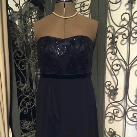 VERA MONT’ OFF SHOULDER COCKTAIL-GALAJURK BLAUW MT 42 NIEUW, Maat 42/44 (L), Nieuw, Cocktailjurk, Vera Mont