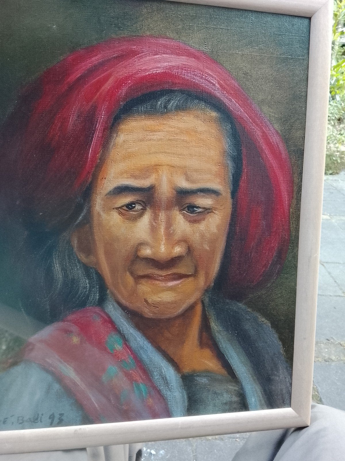 Bali schilderij, Antiek en Kunst, Kunst | Schilderijen | Klassiek, Ophalen of Verzenden
