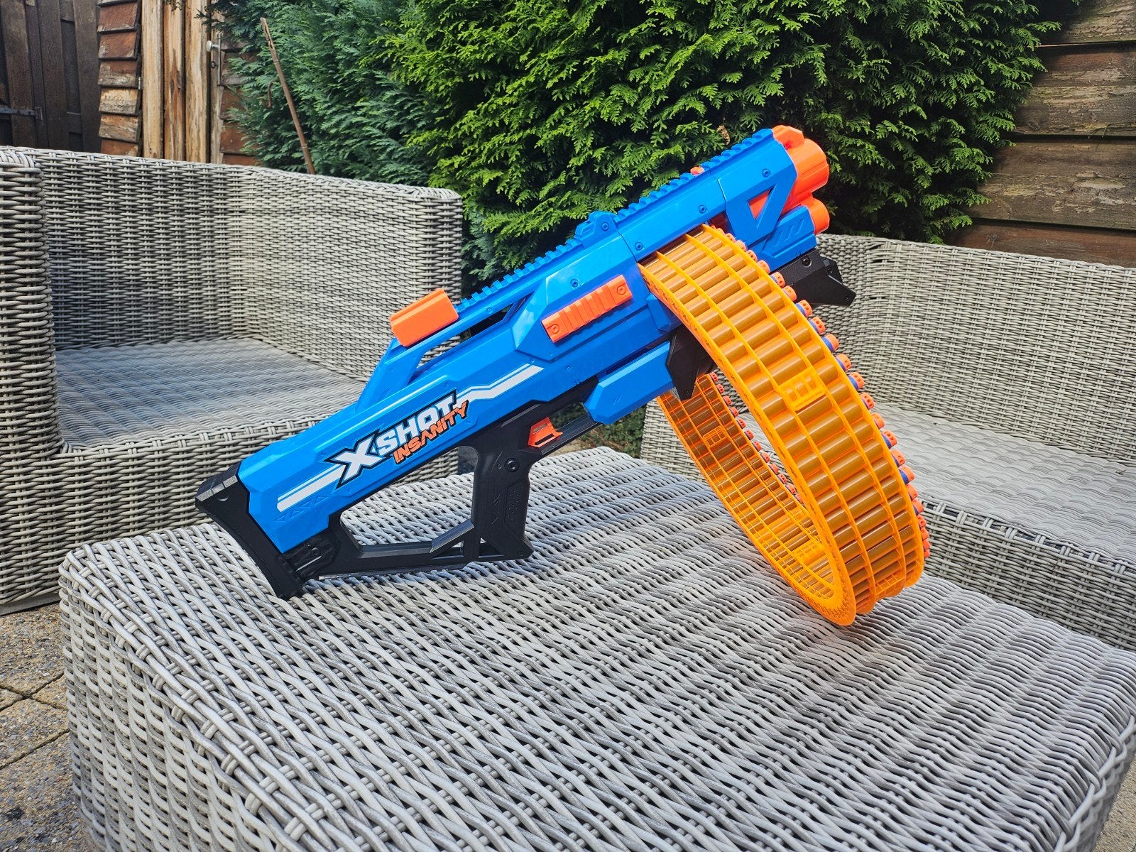 X-Shot Insanity Manic Blaster met accessoires, Ophalen, Gebruikt, Jongen of Meisje