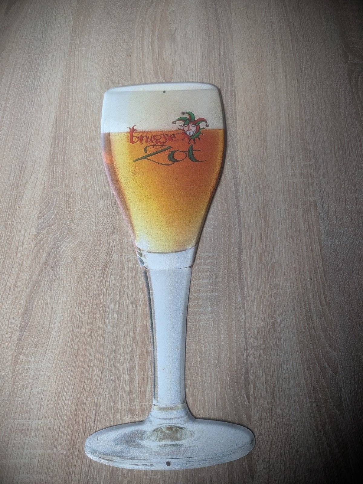 Brugse Zot bierglas reclamebord, Ophalen of Verzenden