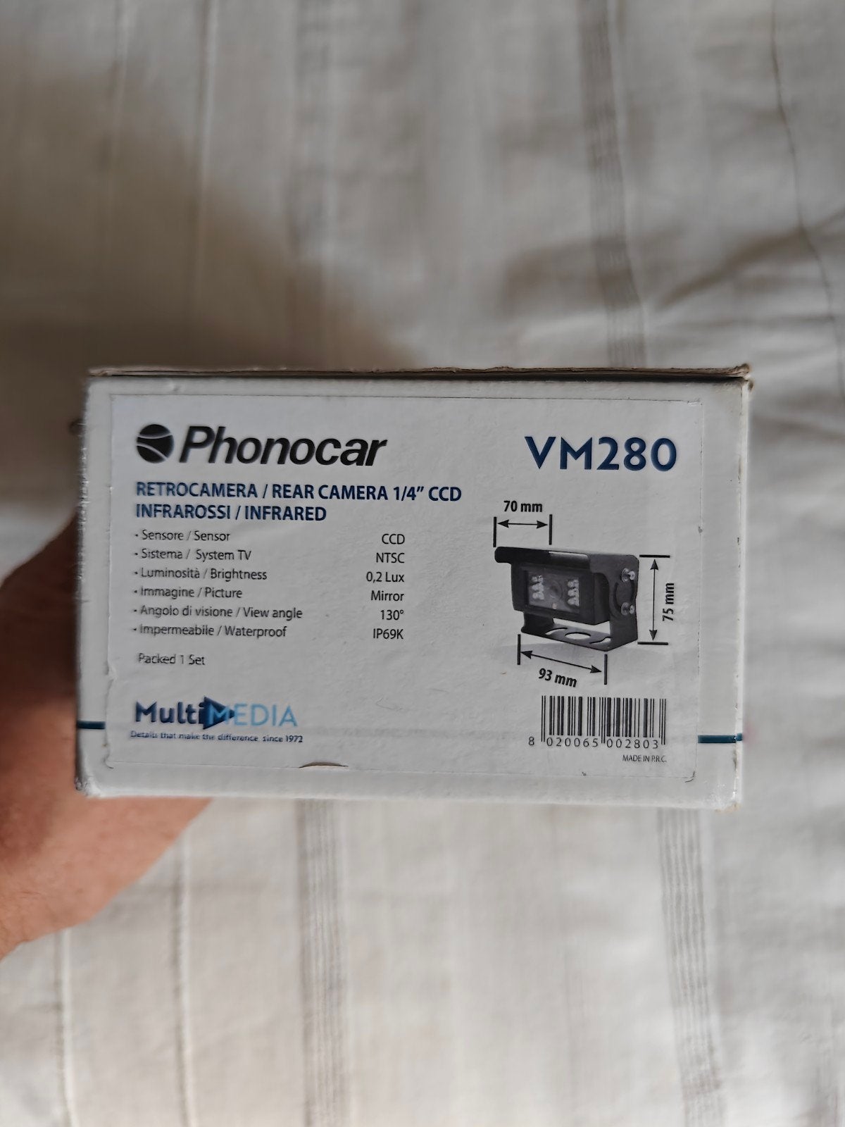 Phonocar VM280 Achteruitrijcamera met Infrarood, Auto diversen, Ophalen of Verzenden, Nieuw