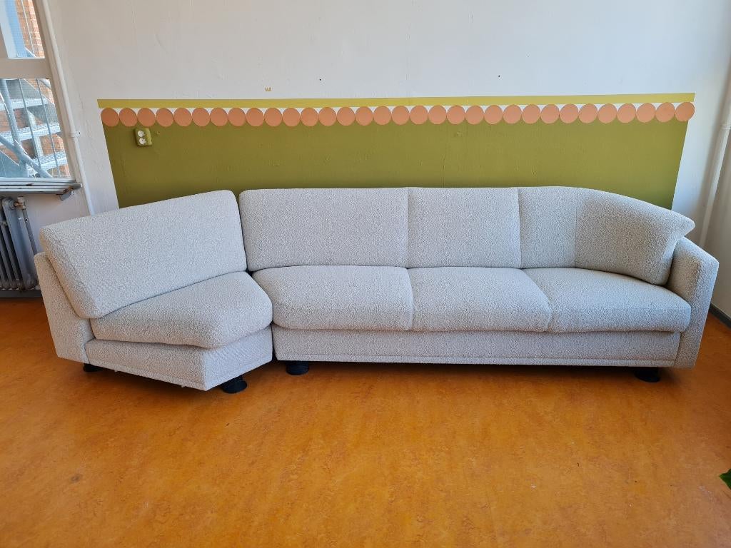 Leolux 4 zitter bank met hoek - boucle, Ophalen, Hoekbank, 300 cm of meer, 75 tot 100 cm