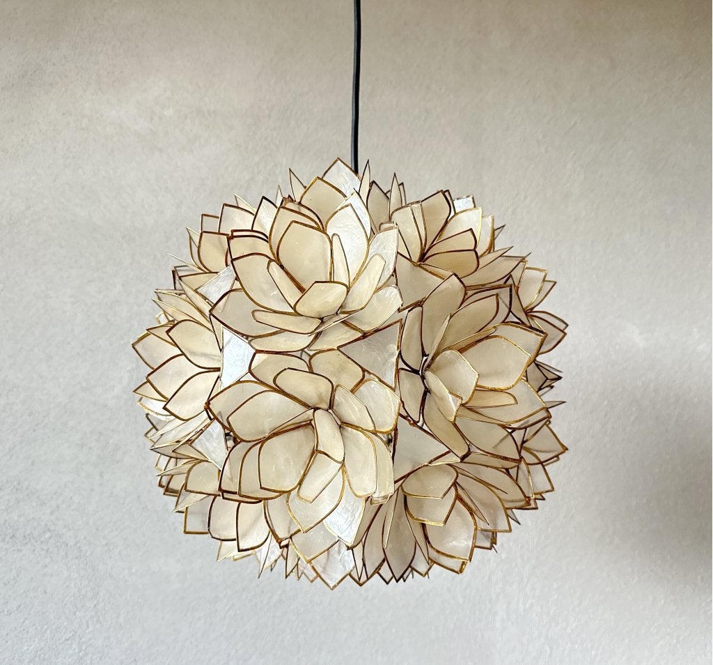 Vintage capiz hanglamp, Verzenden