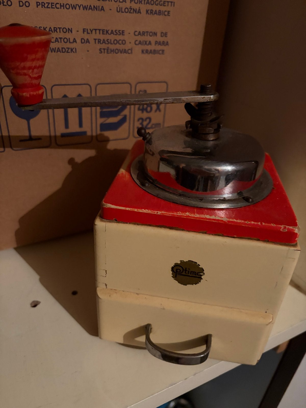 Vintage handmatige koffiemolen - Retro design, Antiek en Kunst, Ophalen