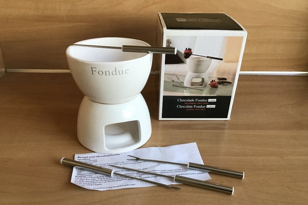 Chocoladefondue set porselein *NIEUW*, Ophalen of Verzenden, Nieuw, Brander, Fondueset