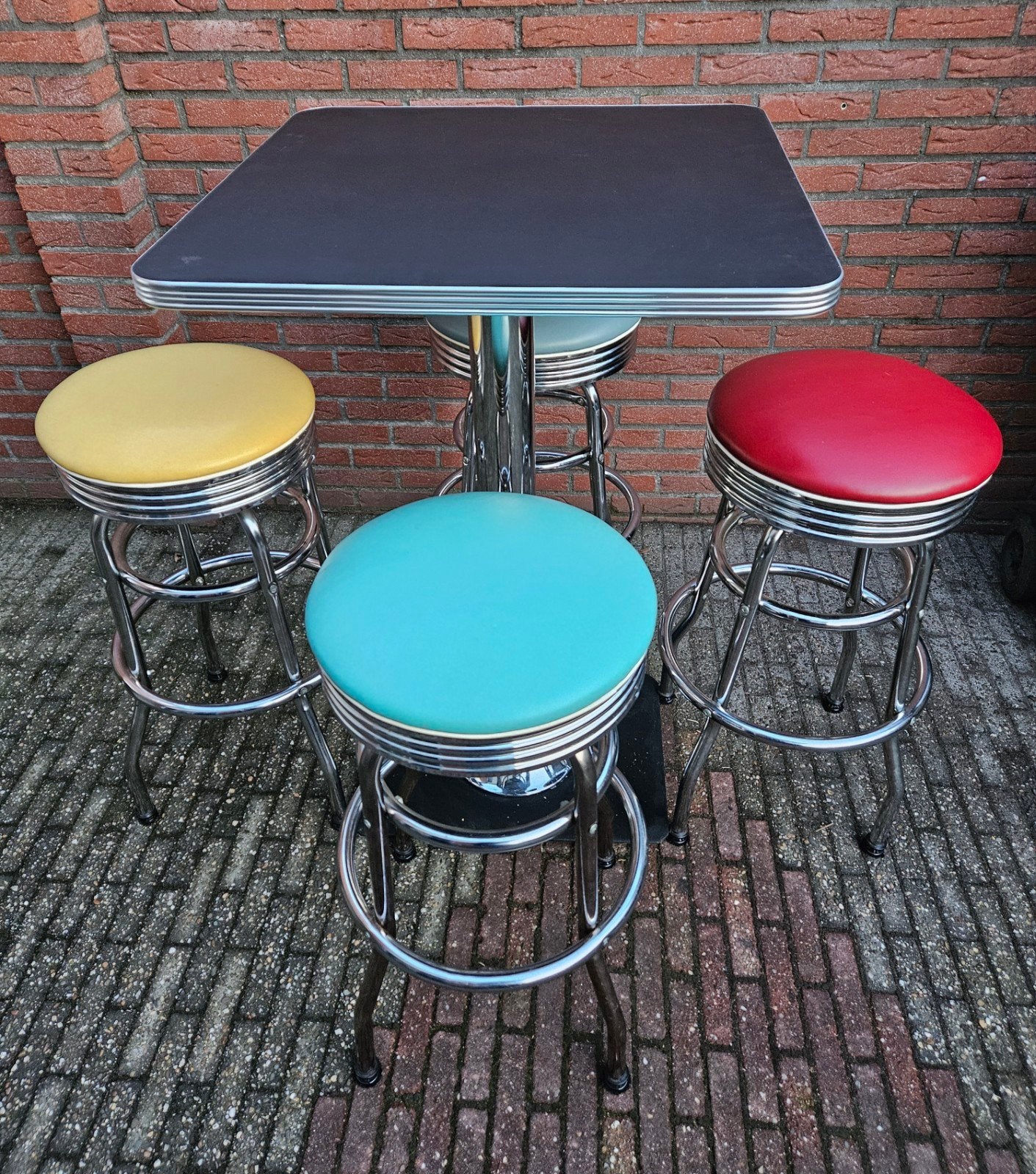 FIFTIES SIXTIES BEL AIR BARKRUKKEN MET BARTAFEL AMERIKAANS, Ophalen, 60 tot 90 cm, Met voetsteun, Zo goed als nieuw