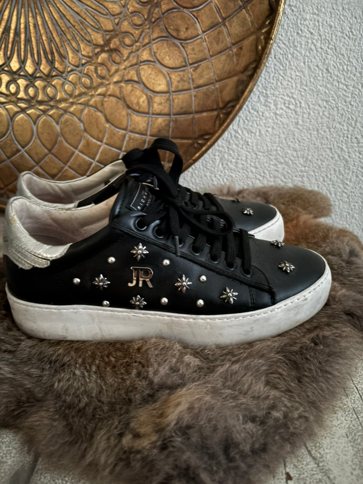 John Richmond sneakers met studs - Maat 38, Ophalen of Verzenden, Gedragen, Zwart, Sneakers of Gympen