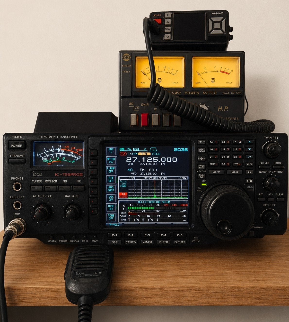 Icom IC-756PROIII HF/50 MHz transceiver – vrijgeschakeld –, Ophalen of Verzenden, Zo goed als nieuw, Zender en Ontvanger