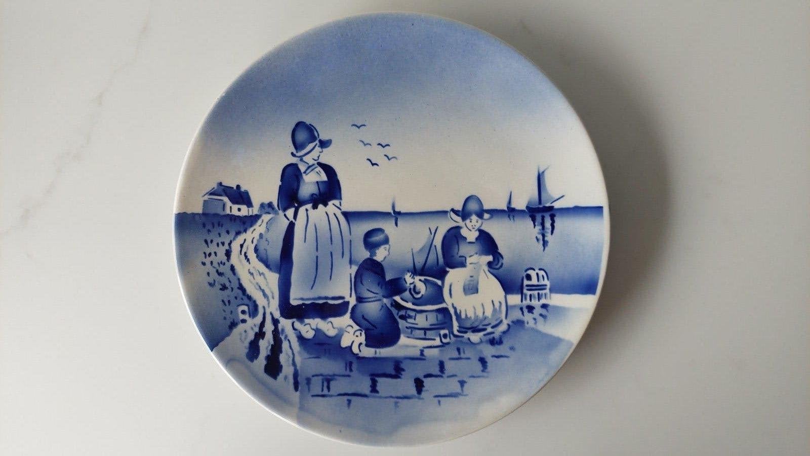 Elsterwerda wandbord - Tafereel aan het water - 21cm, Ophalen of Verzenden