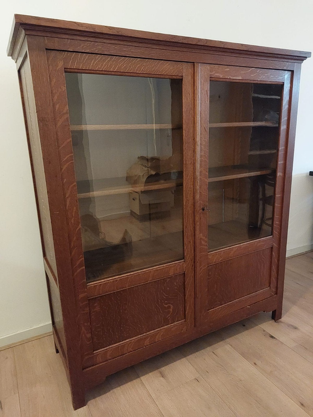 🕰Tijdloos!Vintage Eiken Vitrinekast / Servieskast / Wandkas, Ophalen, Huis en Inrichting