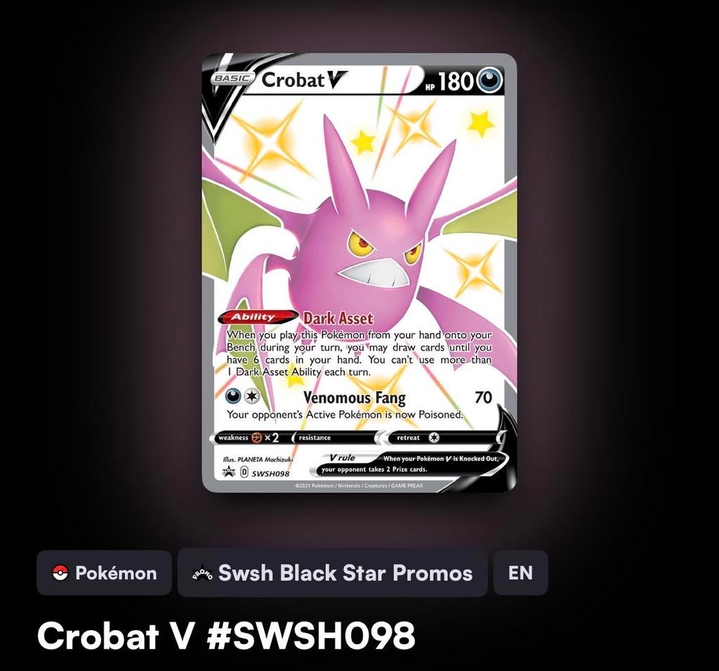 Pokémon Crobat V #SWSH098 shiny shiney, Ophalen of Verzenden, Nieuw, Losse kaart, Foil