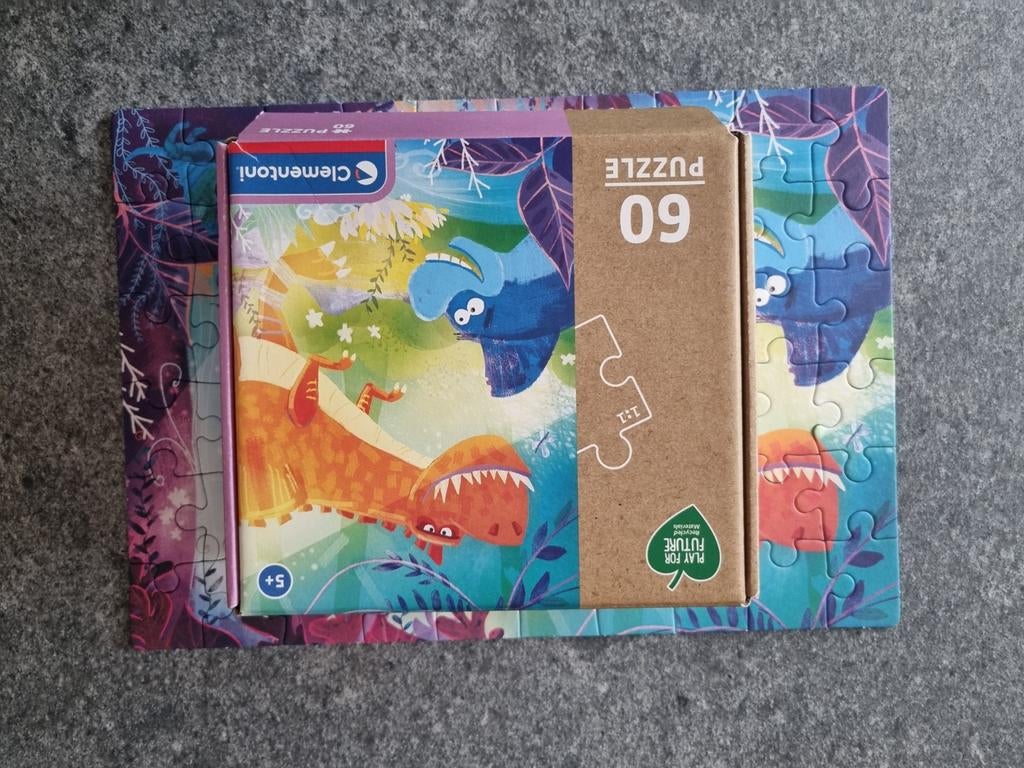 Dino puzzel 60 stukjes - Clementoni, Ophalen, Meer dan 50 stukjes, Zo goed als nieuw, 4 tot 6 jaar