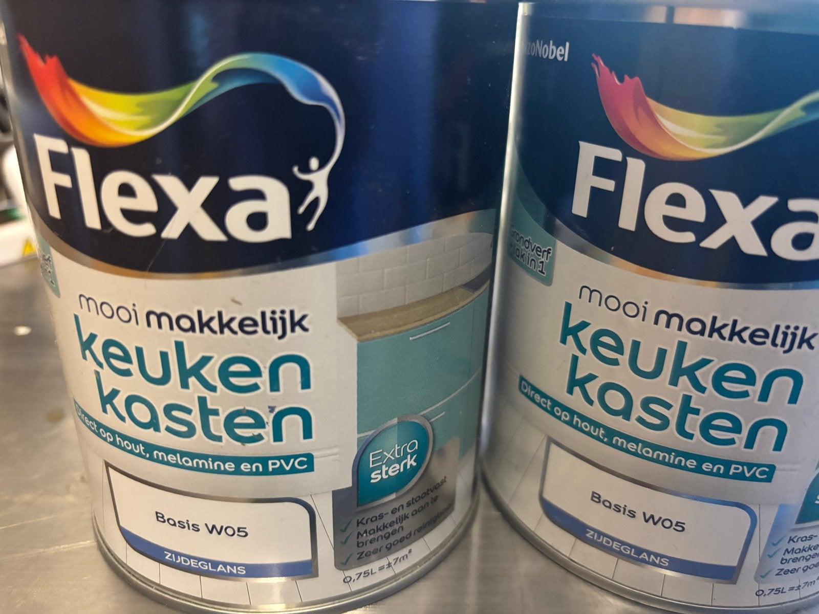 Flexa Keukenkasten Zijdeglans Grijzgroen, Ophalen, Nieuw, Verf, Minder dan 5 liter